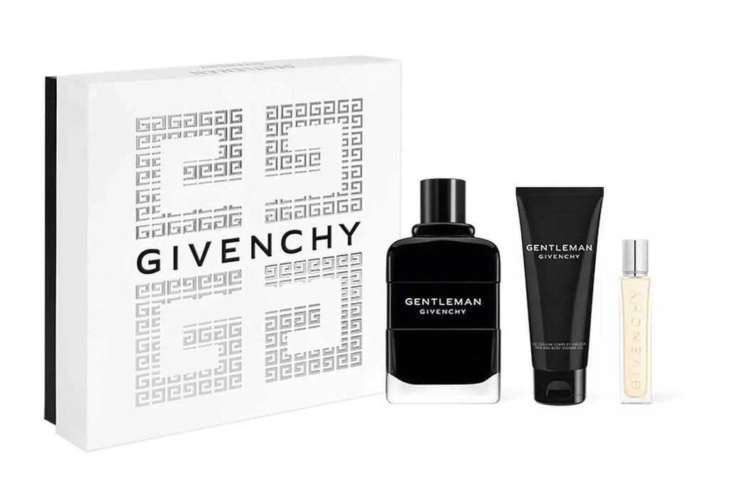 Givenchy Gentleman 3-Piece Gift Set for Men (3.4 Oz Eau De Parfum Spray + 2.5 Oz Shower Gel + 0.42 Oz Eau De Parfum Travel Spray)