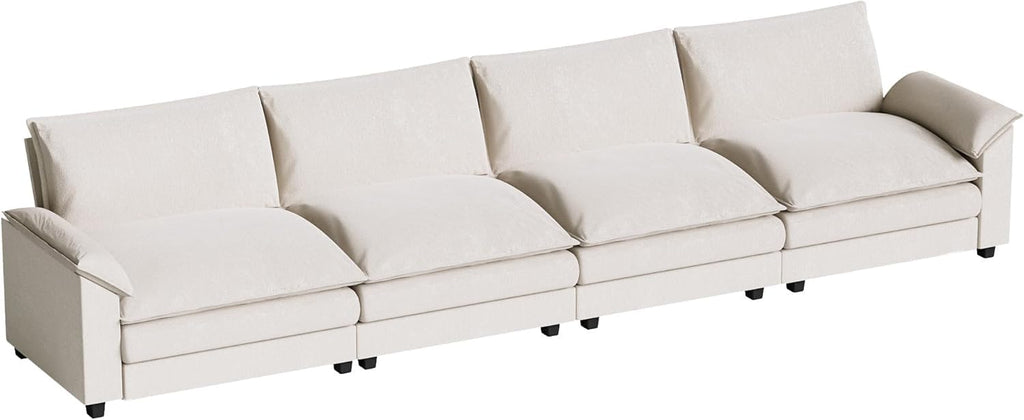 Homall 80" Modular Sectional Sofa, Loveseat Sofa Couch with Double-Layer Cushion, DIY Combination Chenille Deep 2-Seat Cloud Couch for Living Room, Apartment (Bright Grey, Loveseat Sofa)