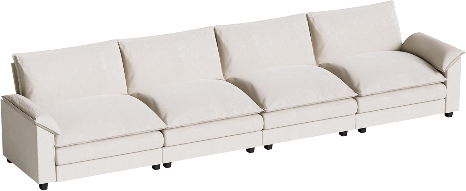 Homall 80" Modular Sectional Sofa, Loveseat Sofa Couch with Double-Layer Cushion, DIY Combination Chenille Deep 2-Seat Cloud Couch for Living Room, Apartment (Bright Grey, Loveseat Sofa)