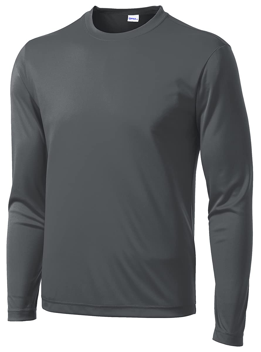 Men's Long Sleeve Moisture Wicking Athletic Shirts, Dry Fit Long Sleeve UV Protection Shirts Men for Workout, Running, Hiking