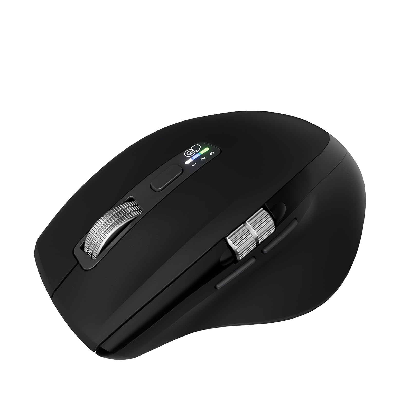 INFINMIND Wireless Bluetooth Side Scroll Mouse with Multi-Device, Ergonomic Computer Mice with Smart Flying Scroll, Quiet Click 4-Level DPI for Computer, Laptop, iPad, Tablet, MacBook (Black)
