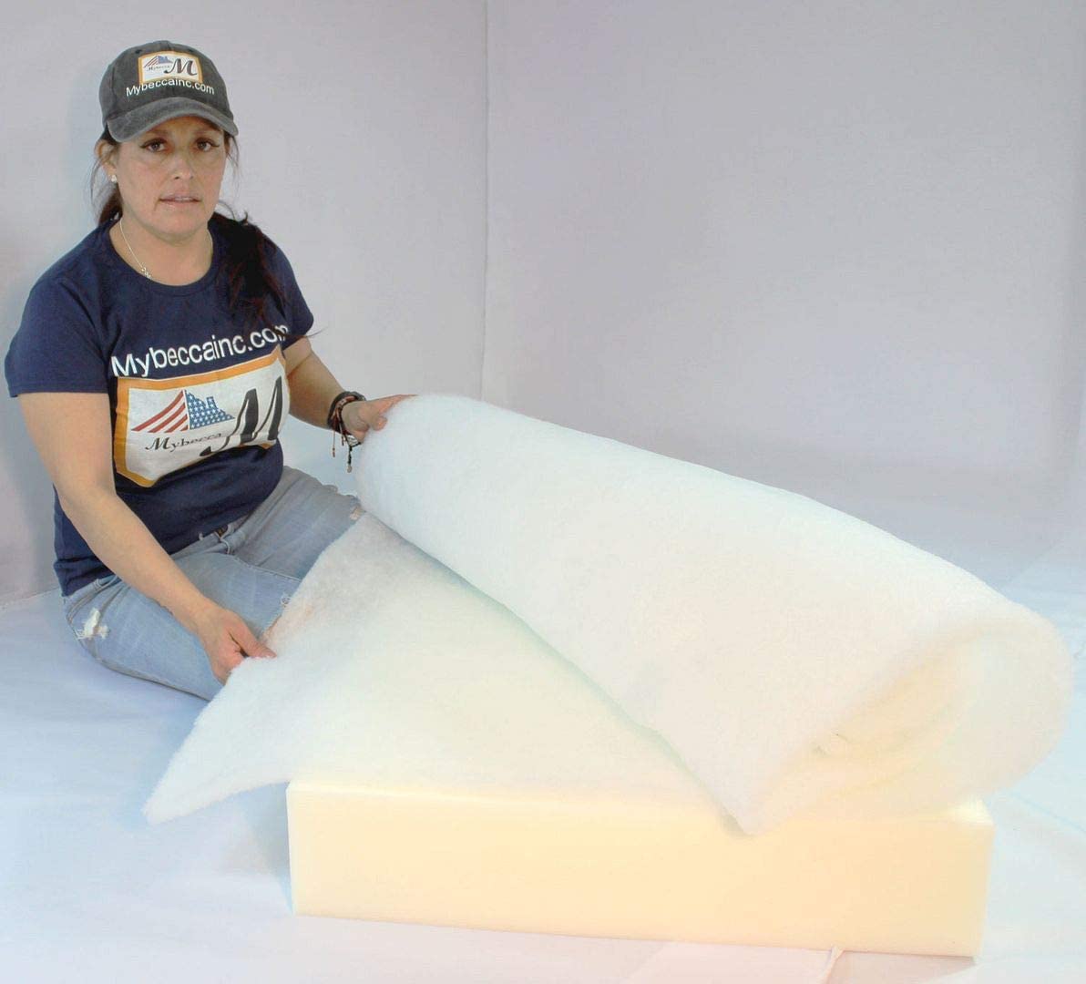 Mybecca 24 Inch Wide (1 Yard) Quilt Batting Multipurpose Dacron Fiber Polyester Wadding Fabric Loft Upholstery Grade Padding 36" x 24" (2' x 6')
