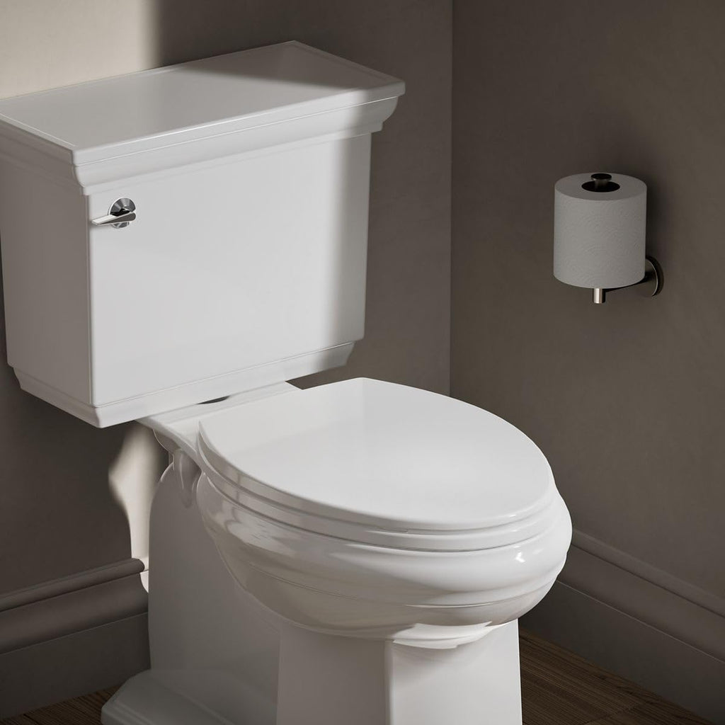 KOHLER K-4775-0 Brevia Round Toilet Seat with Quick-Release Hinges And Quick-Attach Hardware For Easy Clean, White
