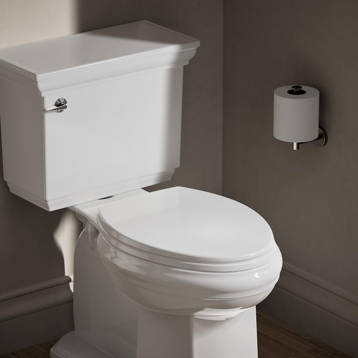 KOHLER K-4775-0 Brevia Round Toilet Seat with Quick-Release Hinges And Quick-Attach Hardware For Easy Clean, White