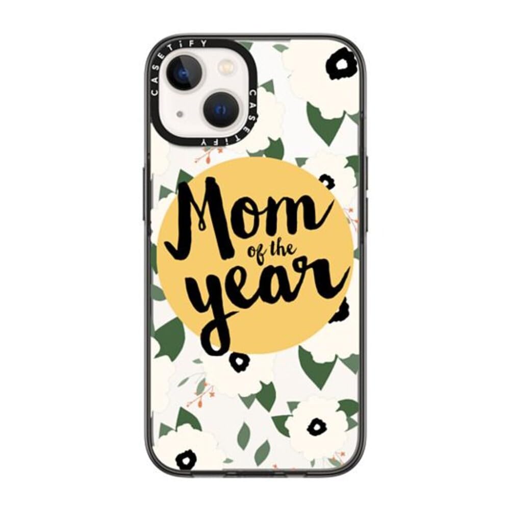 CASETiFY Compact Case for iPhone 13 [Lightweight / 4 ft. 2X Military Grade Drop Protection/Slim] - #1 Mom - Clear Black