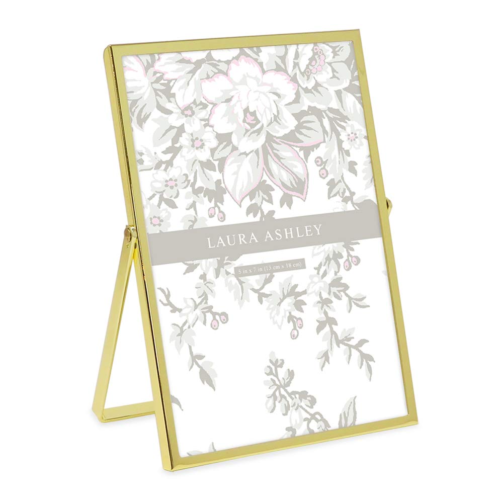 Laura Ashley 2x3 Rose Gold Flat Metal Picture Frame (Vertical) with Pull-Out Easel Stand, Made for Tabletop, Counterspace, Shelf and Desk (2x3, Rose Gold)