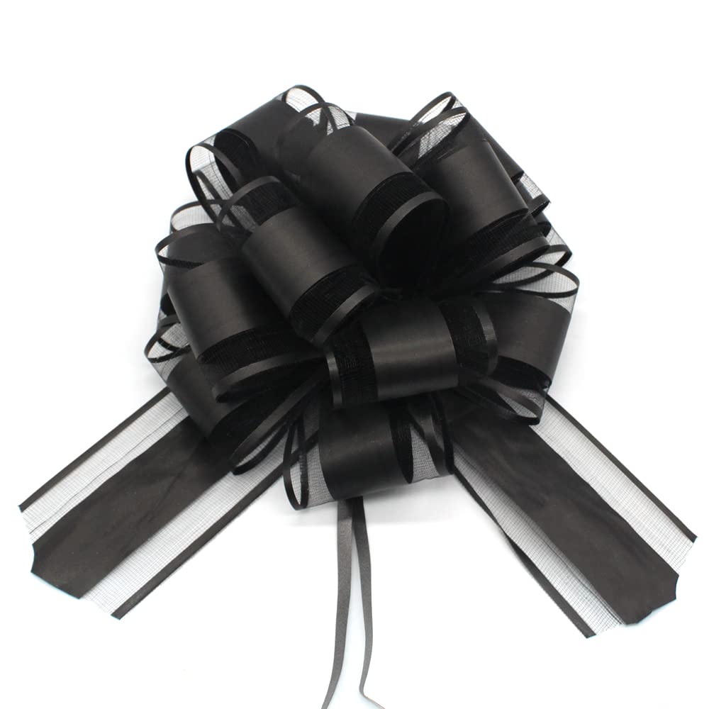 6 PCS Large Pull Bows,Bow for Gift Wrapping,6 inches,Christmas Party Birthday Gift Wedding Ribbon Bows for Wrapping Boxes or Flower Decorations, Valentine's Day Gift Decorations