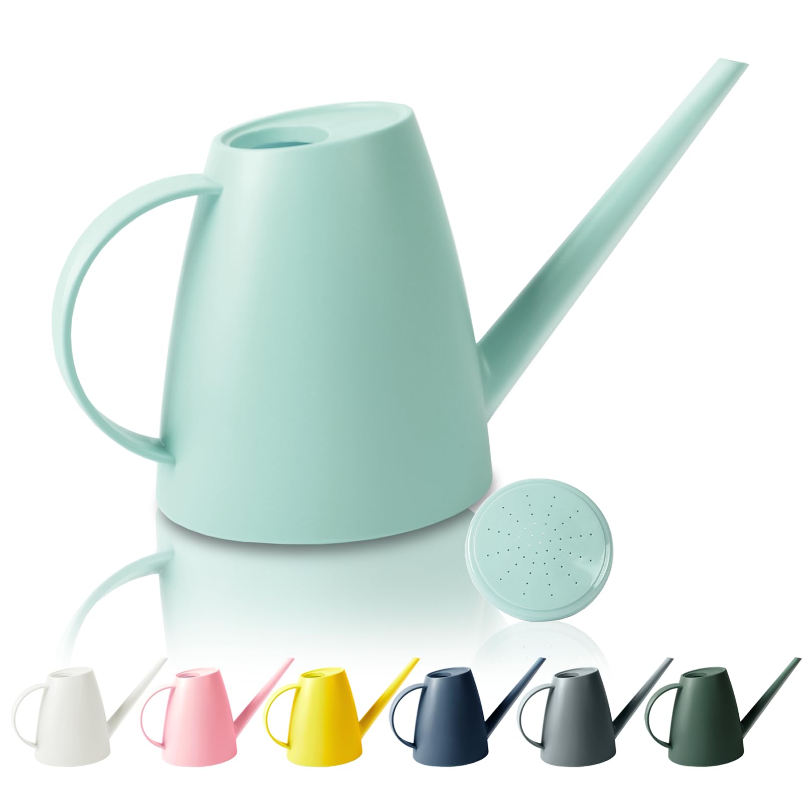 60 oz Watering Can for Indoor Plants, Small Plastic Watering Cans with Removable Nozzle, Long Spout Indoor Water Can for House Plants, Garden Flowers (1.8L 1/2 Gal)