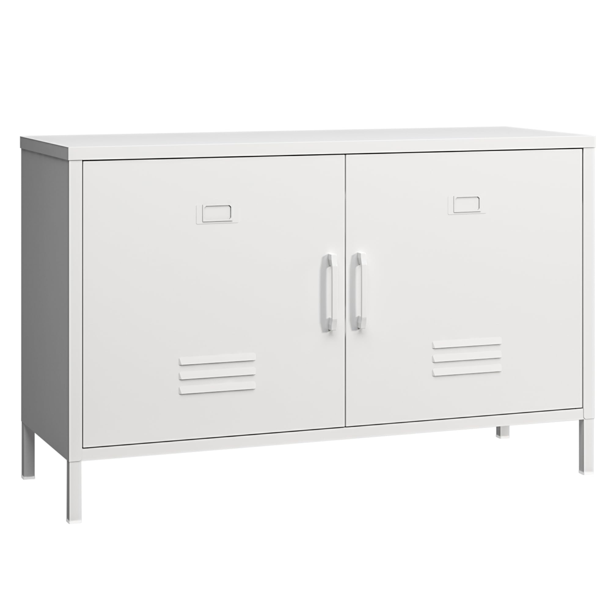 2 Door Steel Accent Cabinet,Black Metal Storage Cabinet with Adjustable Shelf,2-Tier Office Cabinet,Multipurpose Metal Locker Storage Cabinet for Office Home,Music Studio