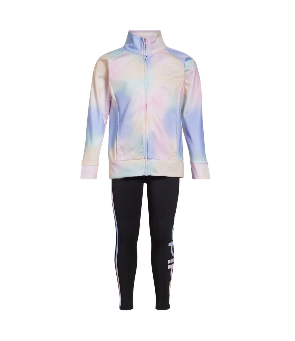 adidas Little Girl's Zip Front Classic Tricot Jacket and Joggers Set