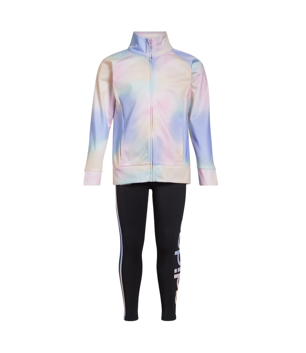 adidas Little Girl's Zip Front Classic Tricot Jacket and Joggers Set