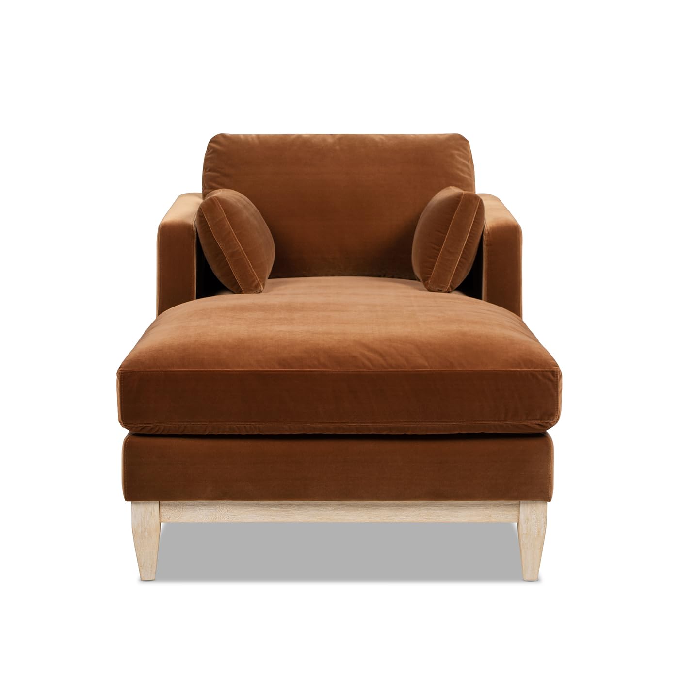 Jennifer Taylor Home Knox 84" Modern Farmhouse Performance Velvet Fabric Living Room Sofa Couch in Burnt Orange