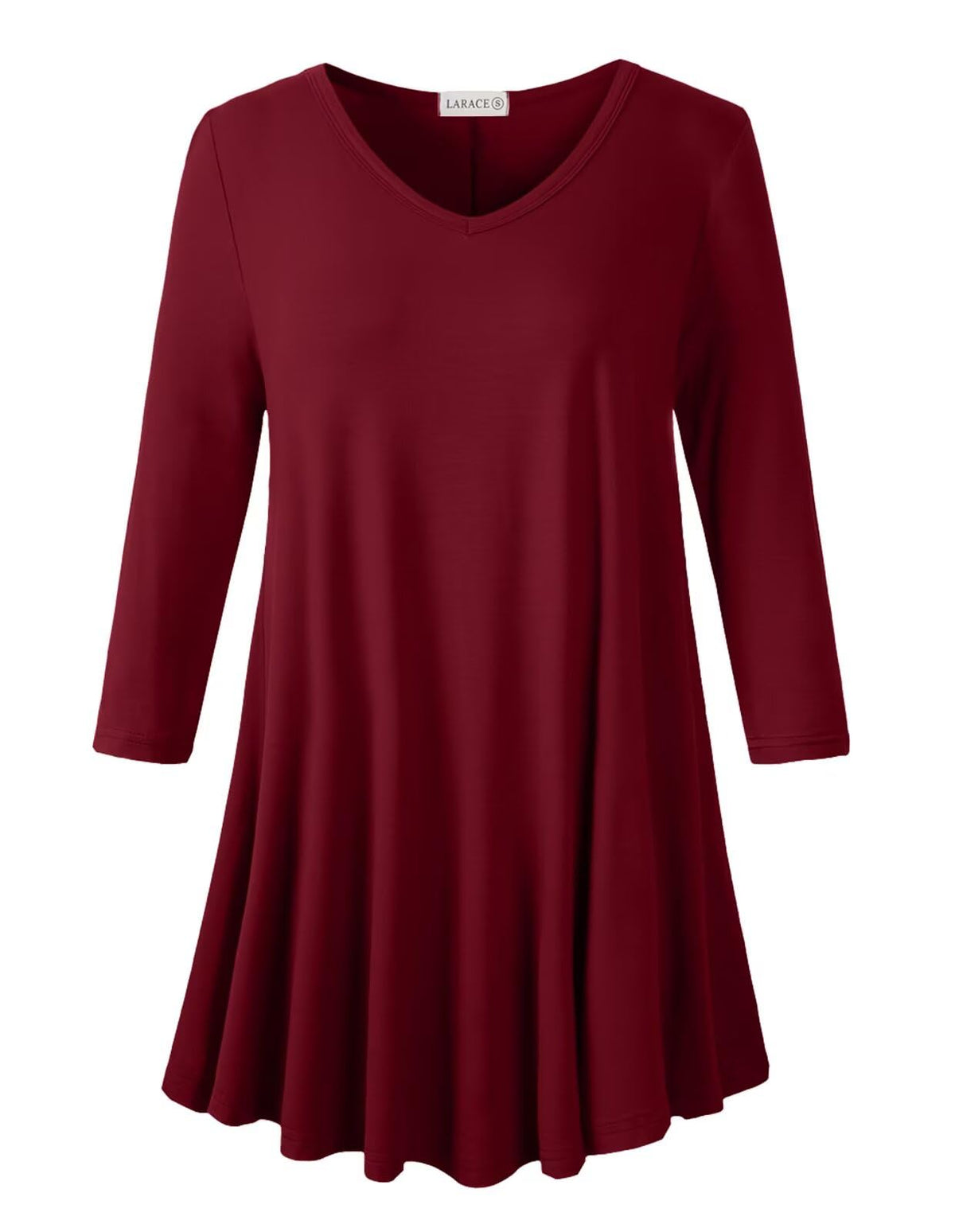 LARACE Plus Size Tops for Women 3/4 Sleeve Shirts V Neck Tunic Tops Blouses