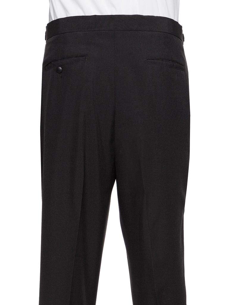 RGM Tuxedo Pants for Men with Satin Side Stripe – Classic Formal Dress Pants Ideal for Weddings, Black Tie Events & Parties