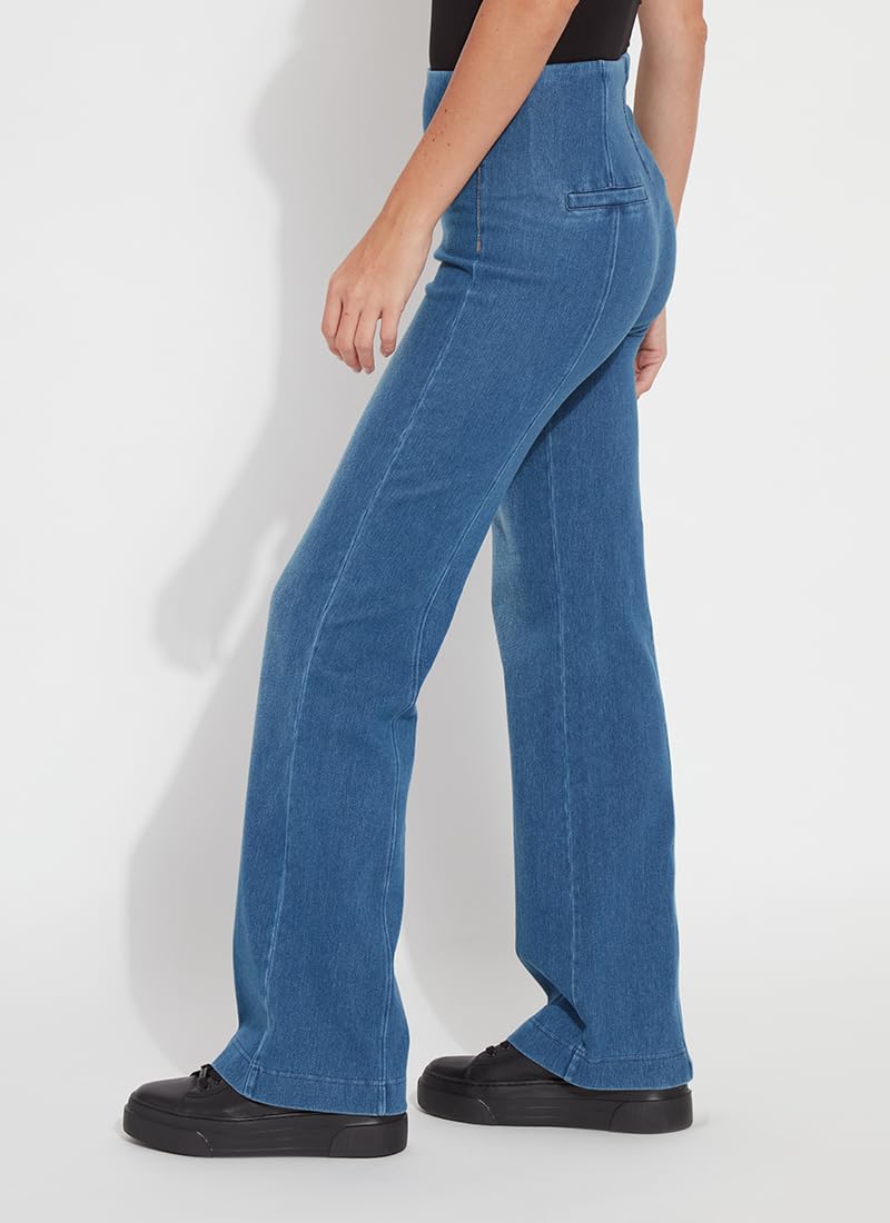 Lyssé Denim Trouser High Waisted Stretch Jeans for Women – Wide Leg Pull-On Pants with Flattering Fit & Soft Fabric
