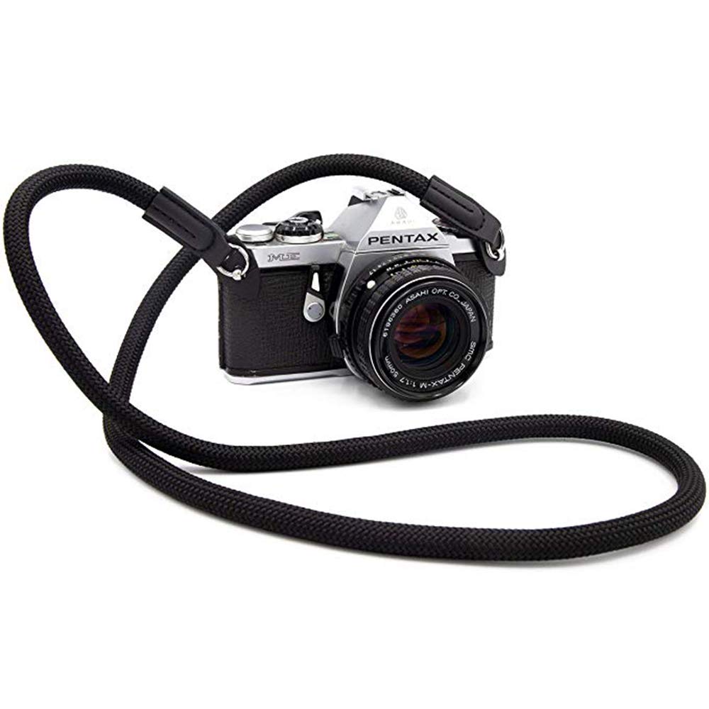Camera Strap Vintage 100cm Nylon Climbing Rope Camera Neck Shoulder Strap for Micro Single and DSLR Camera.(Black)