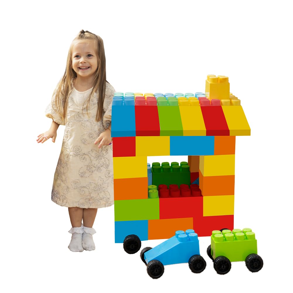 PLATPORTS 48-Piece Jumbo Big Building Blocks – Giant XL Large Plastic Blocks for Kids Ages 2–8, Indoor & Outdoor Construction Play Set