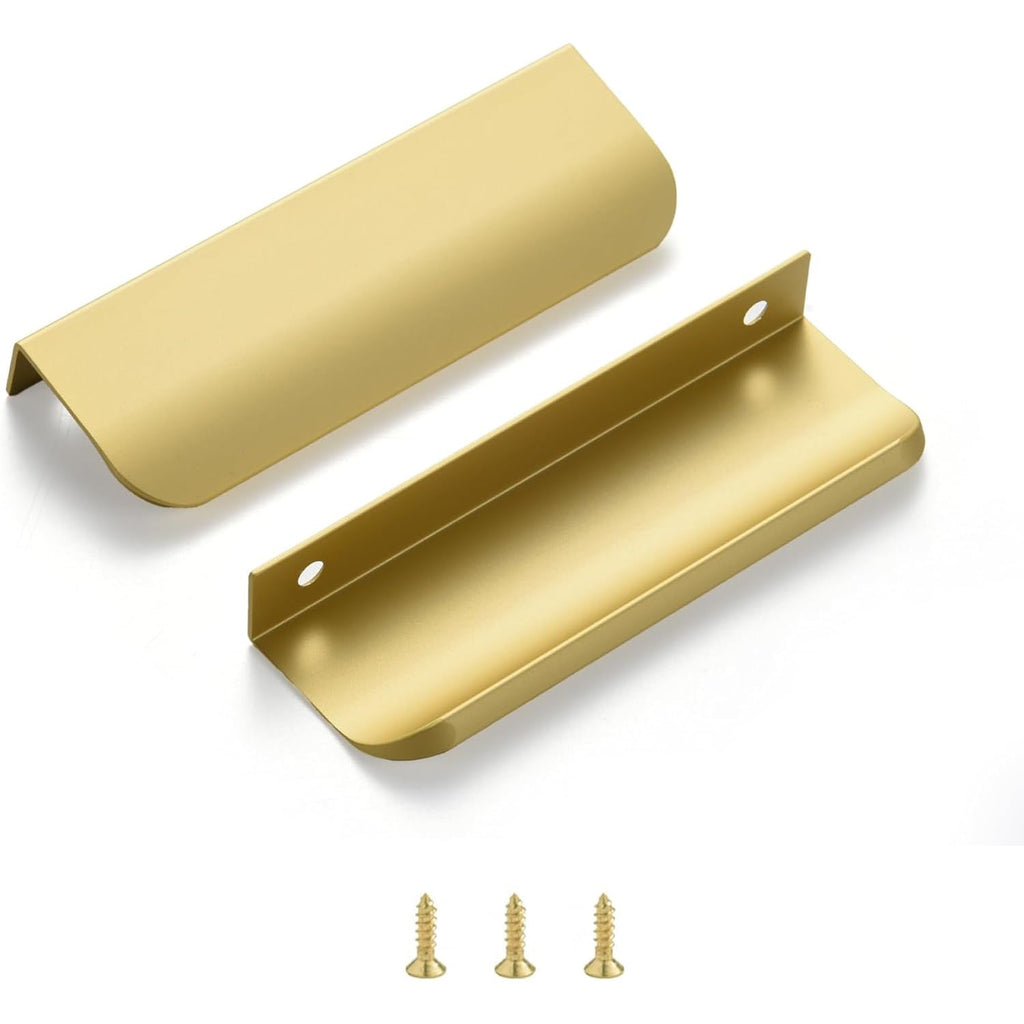 Satanga Edge Finger Pulls for cabinets Kitchen Concealed Drawer Pull Aluminum Hidden Back Mount Door Handle for Home Pack of 5 Modern White 3 Inch Overall Length Easy Installation