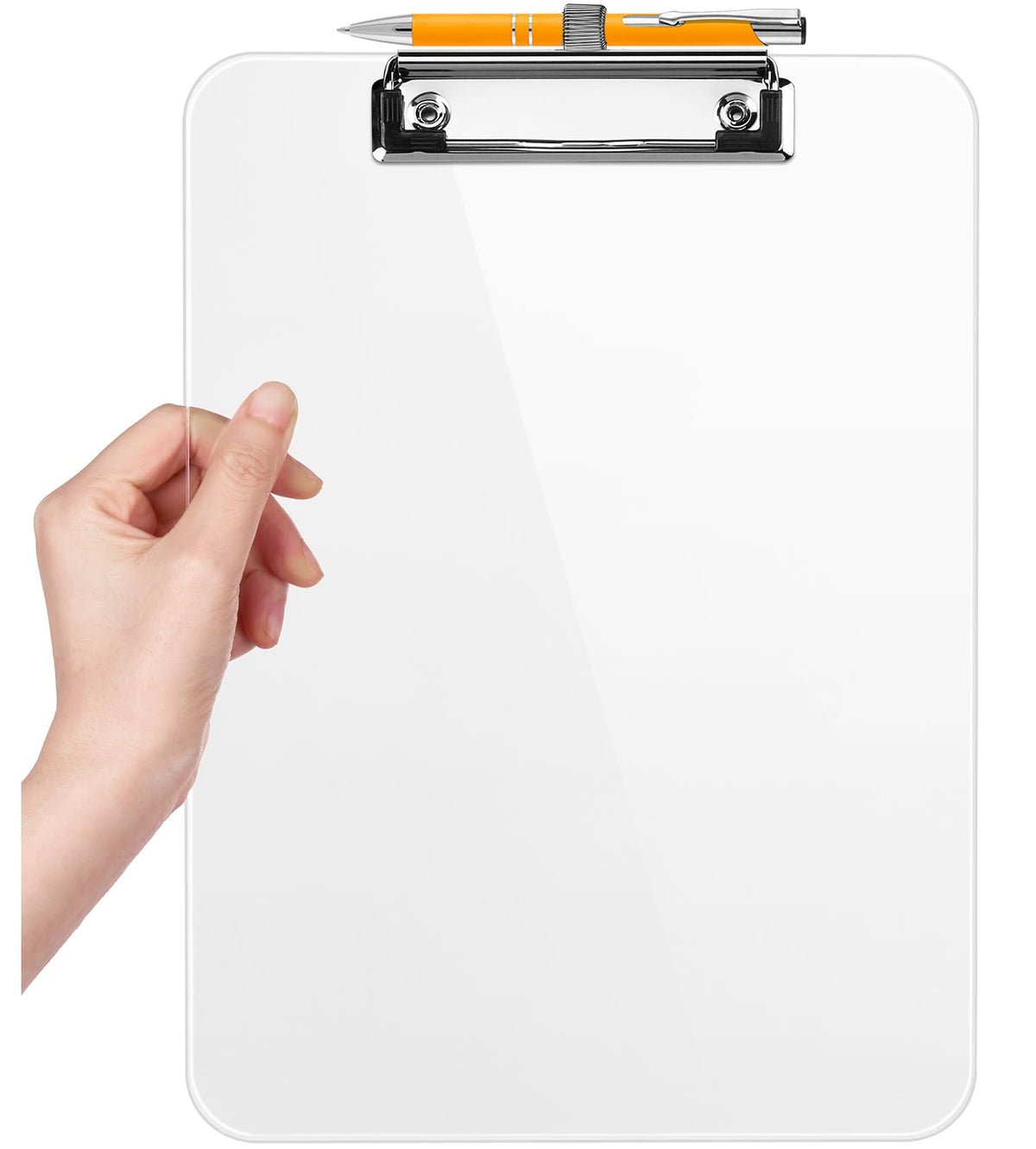 Sooez Plastic Clipboard with Pen Holder, [10% Thicker] Clip Boards 8.5x11 with Low Profile Clip, Cute Hanging Clipboard, Standard Letter Size A4 for Women Teacher, Office & School Supplies, Black