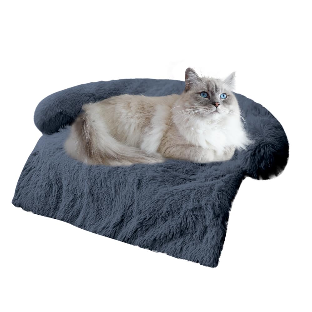 Luxurious Calming Dogs/Cats Bed Mats, Dog Pad Washable Removable Couch Cover, Plush Long Fur Mat for Pets, Waterproof Lining, Perfect for Small, Medium and Large Dogs and Cats (Beige, 31"x23")