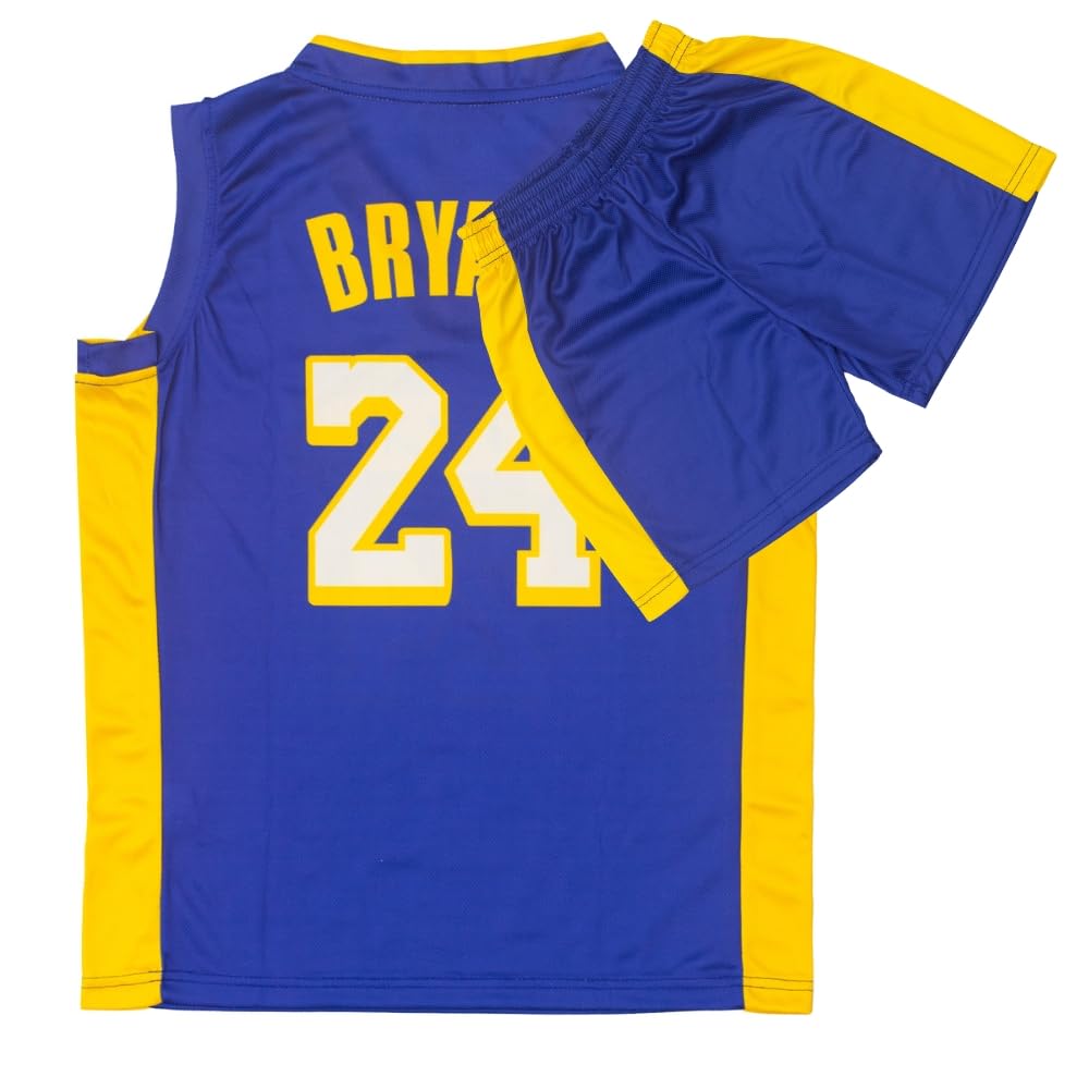 Youth Basketball Jerseys for Boys Girls Gradient Basketball Jersey Shorts for 2-14 Years Kids Training Uniform Sets