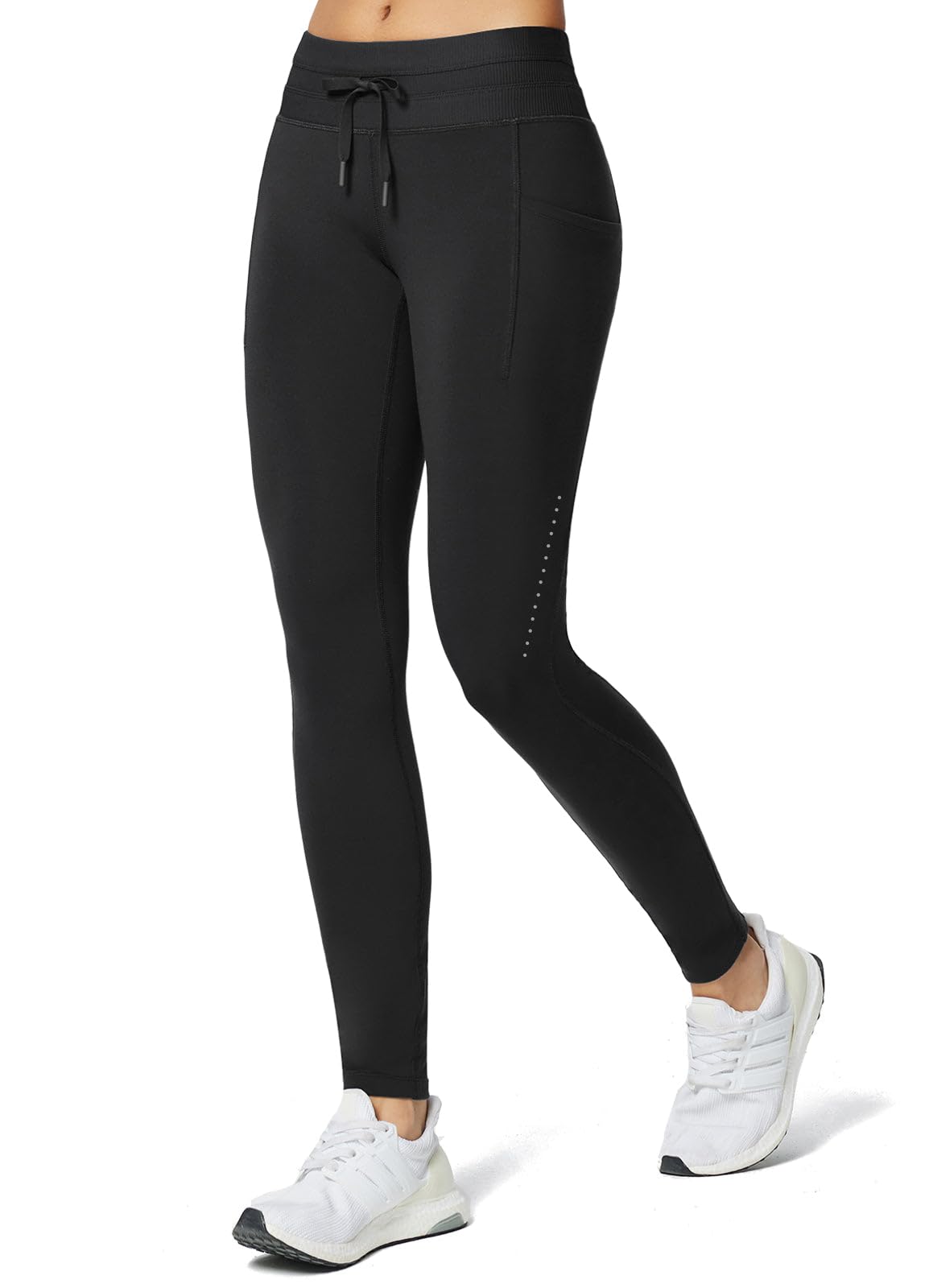 baleaf Women's Fleece Lined Leggings Water Resistant High Waisted Thermal Warm Winter Tights Ski Hiking Pants with Pockets