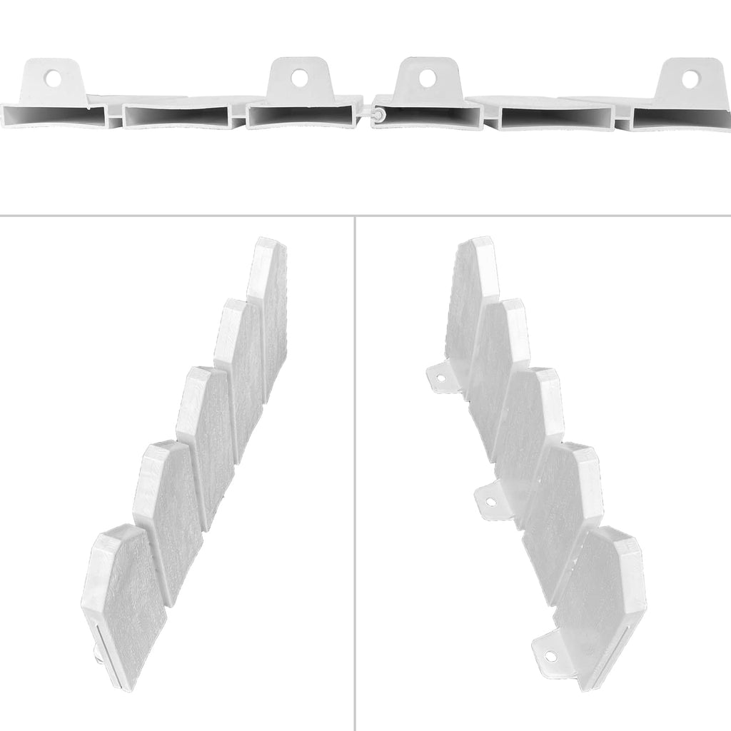 Garden Edging Border Kit 6.7 in Tall Decorative Double-Sided Wood-Look Fence Garden Border, Flower Bed Edging with 20 Anchoring Spikes, 9.3 Foot Kit (White)