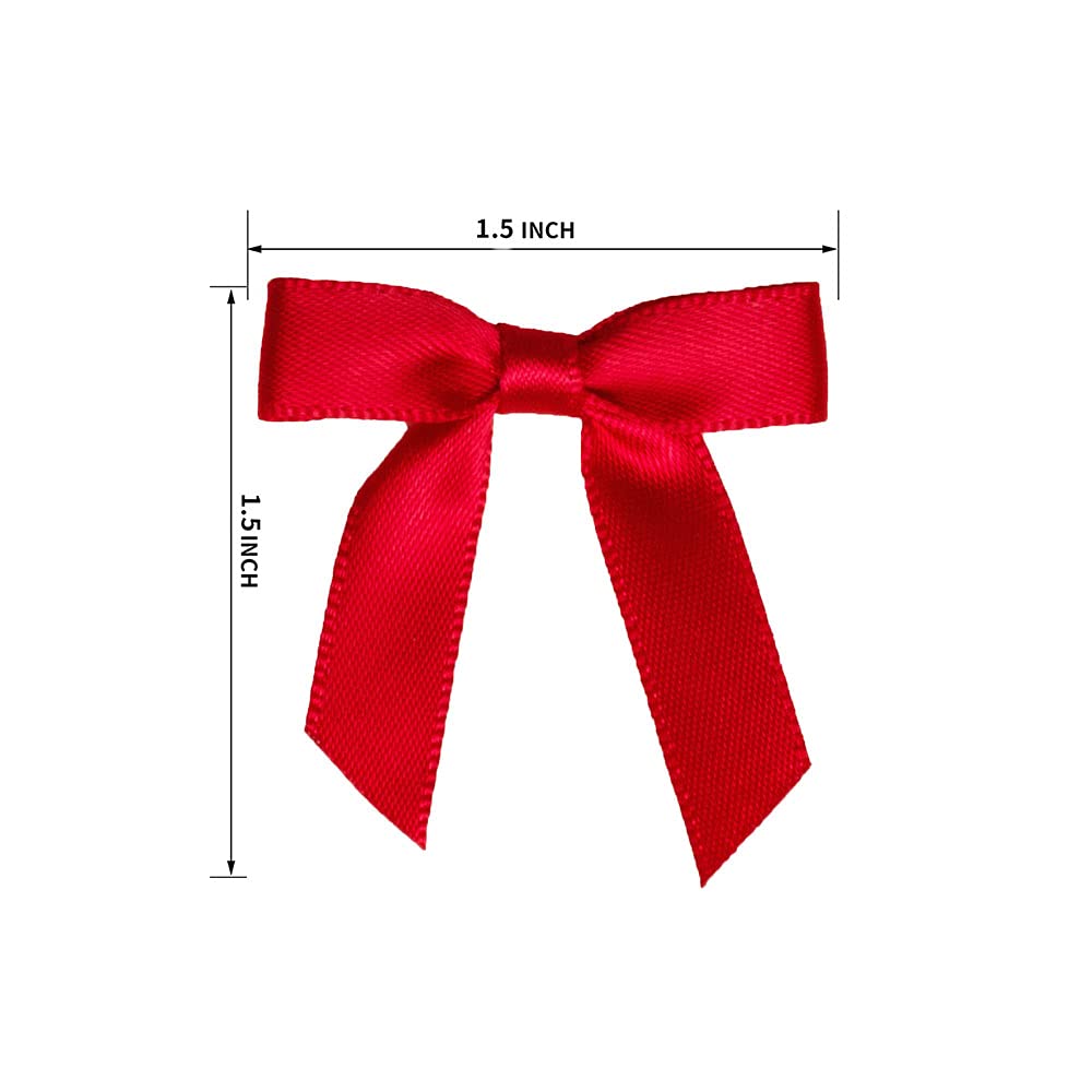 7Rainbows 50pcs Boutique 1.5" Black Satin Ribbon Mini Bows for Craft Sewing Scrapbooking Wedding and Gift Wrapping