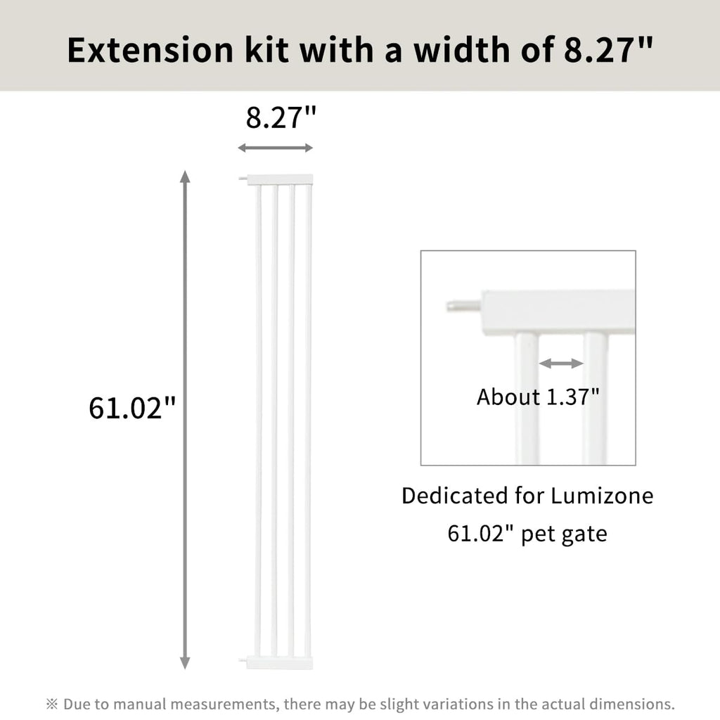 Lumizone Extra Tall Cat Gate Extension Kit 55.12" High 4.13" Wide Black | Tall Pet Gate Dog Gate for Doorway Hallway Stairs Pressure Mounted Extra Wide 1.37" Gap No Drilling