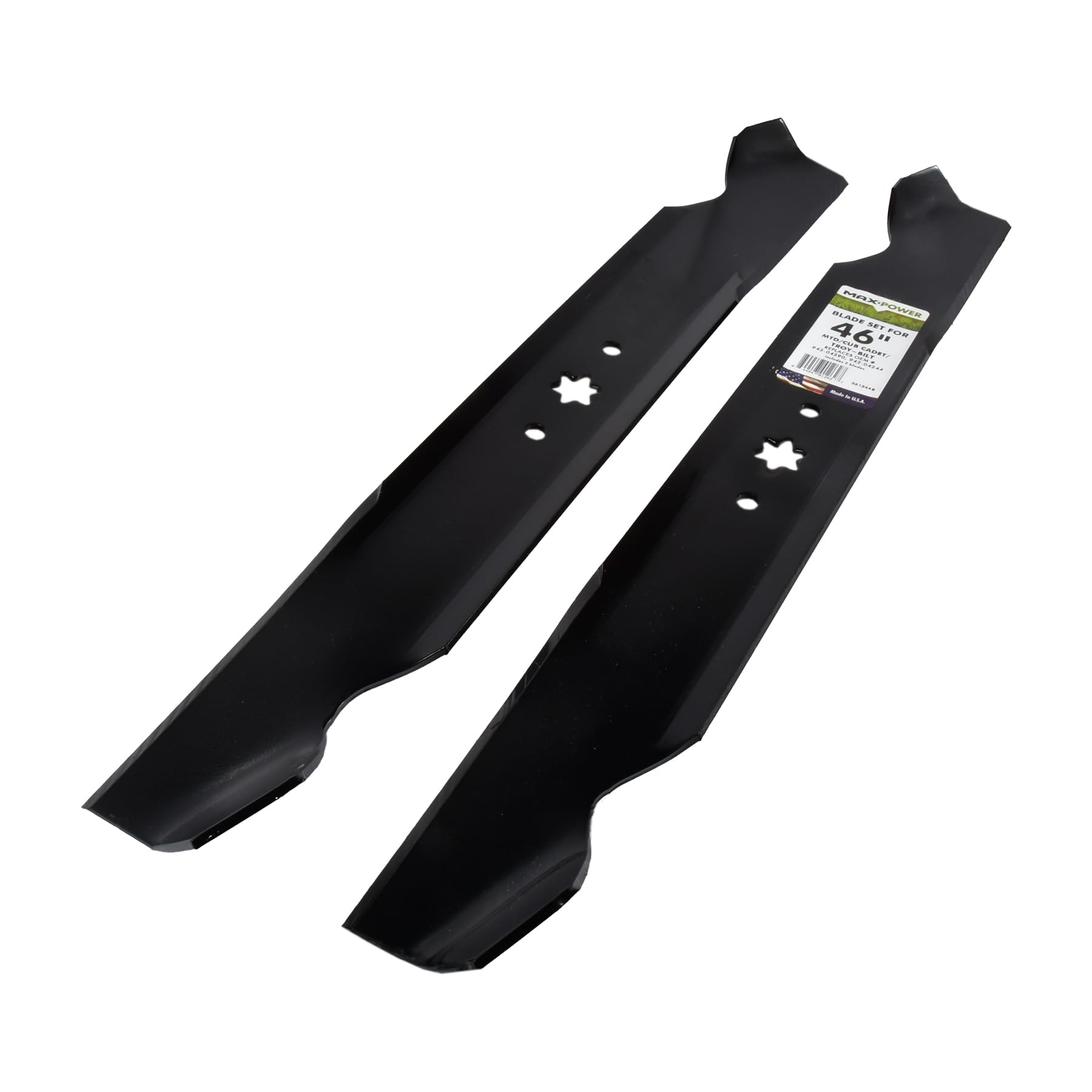 MaxPower 561544B 2-Blade Set for 46 Inch Cut MTD/Cub Cadet/Troy-Bilt Replaces 942-04244, 942-04290, 942-04244A, 742-04290, 742-04244, Black