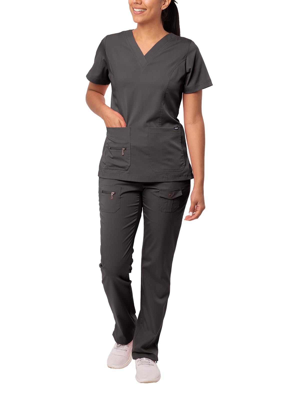 Adar Pro Breakthrough Plus Scrub Set for Women - Enhanced V-Neck Top & Multi Pocket Pants
