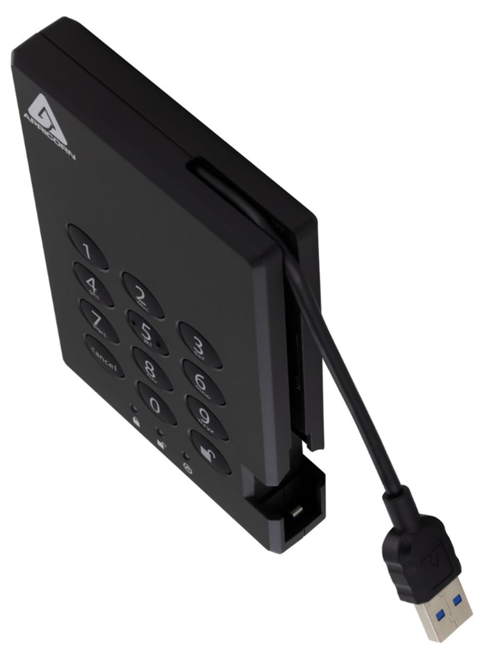 Apricorn 500GB Aegis Padlock USB 3.0 256-bit AES XTS Hardware Encrypted Portable External Hard Drive (A25-3PL256-500)