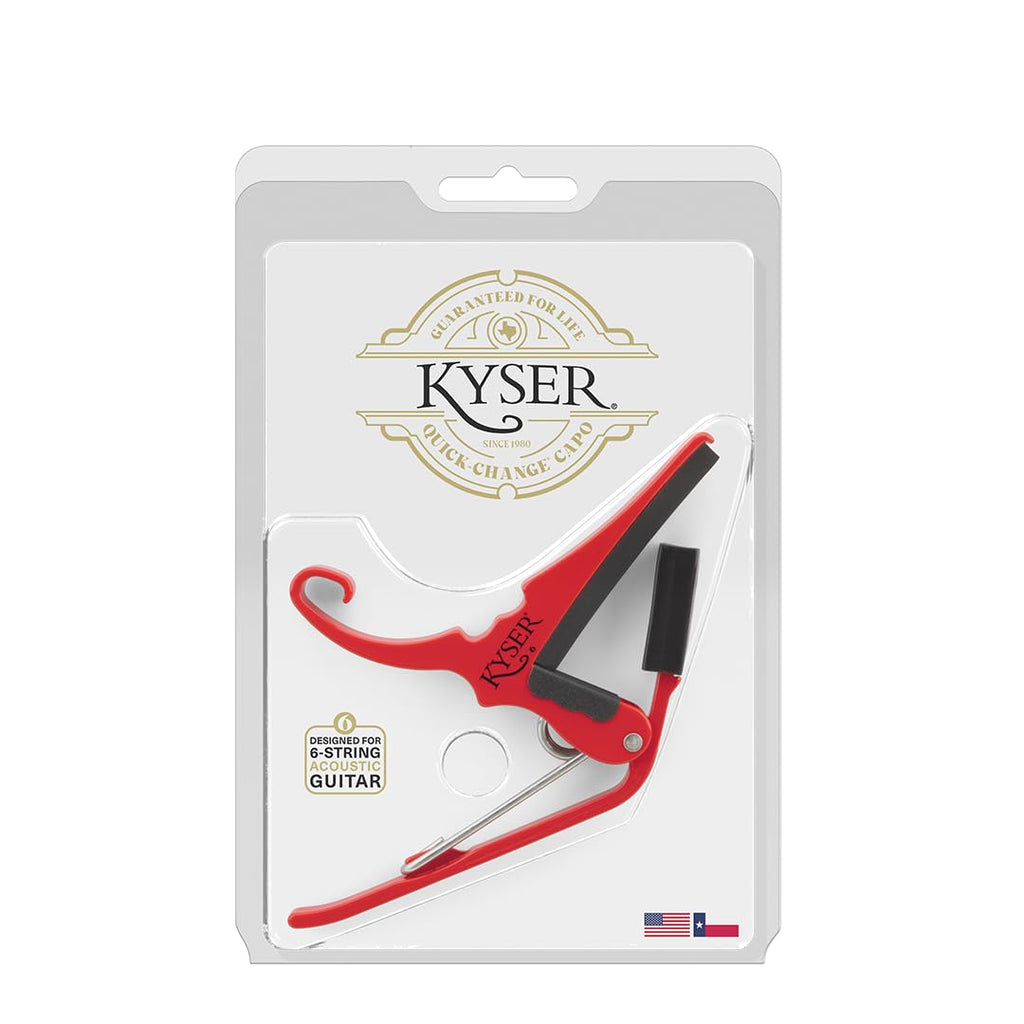 Kyser Musical Products Quick-Change Guitar Capo, KG6ABA, Abalone - For 6-String Acoustic Guitars, Made in USA, Quality, Strong, Lightweight, Quick & Easy Key Changes, Innovative, Perfect Fit