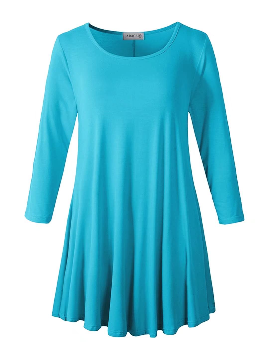 LARACE 3/4 Sleeve Shirts for Women Plus Size Tunic Dressy Top Loose Fit Flare T-Shirt