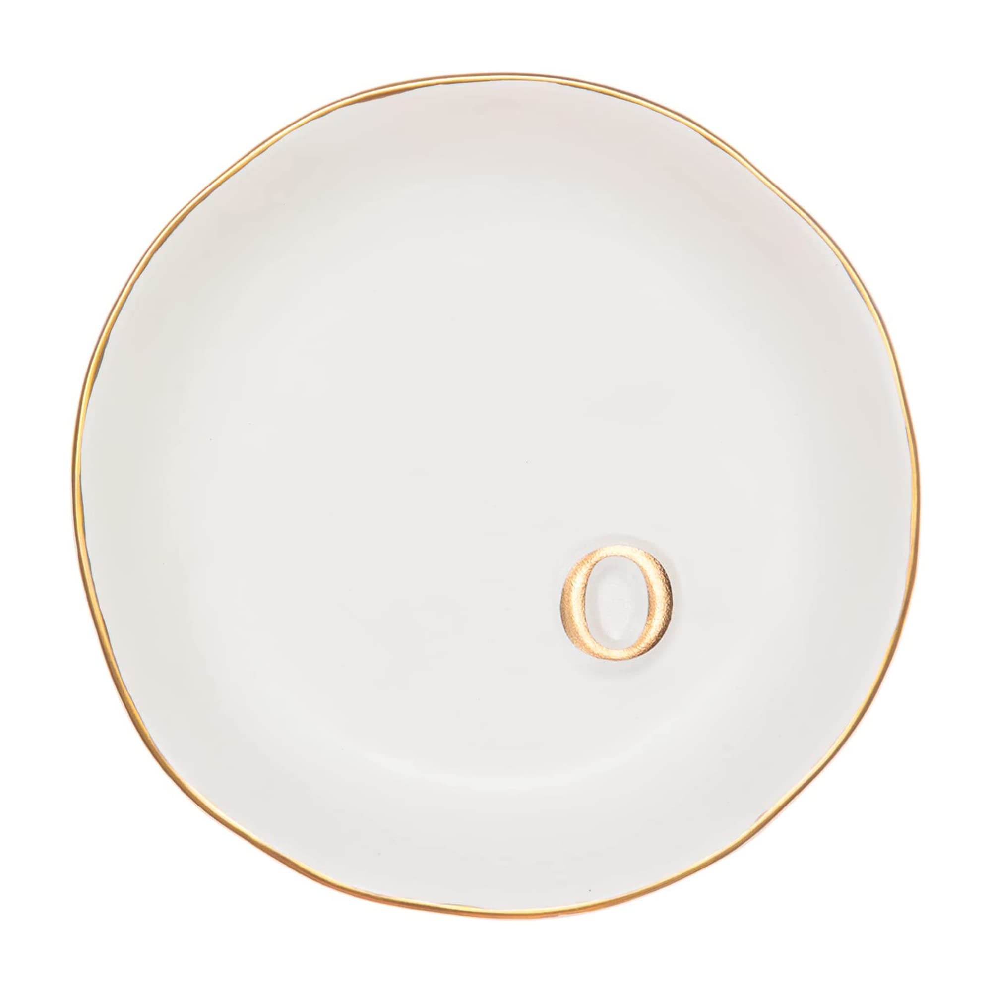 COLLECTIVE HOME - Ceramic Jewelry Tray, Decorative Trinket Dish for Rings Earrings Necklaces Bracelet Watch Keys, Birthday Mother's Day Christmas Gift for Women, 4.75", White Surface (A)