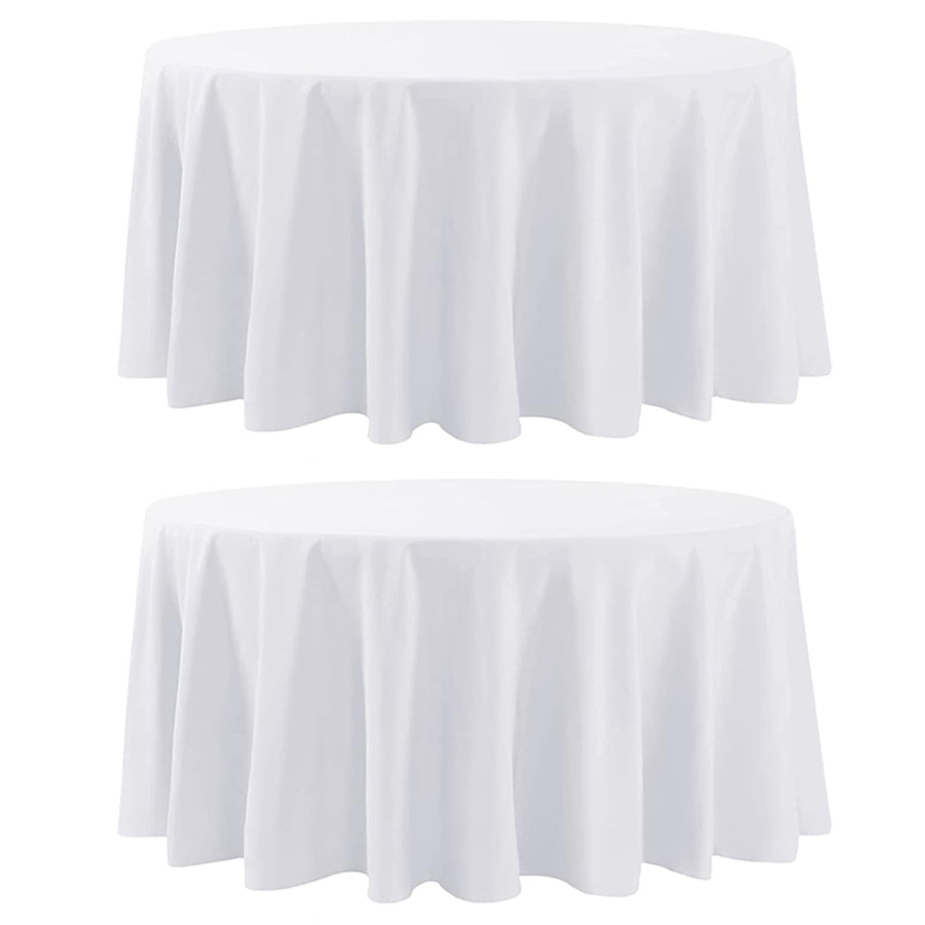 Round Tablecloth 2 Pack 90 Inch Black Tablecloths Washable Decorative Linen Polyester Table Clothes Cover for Dining Table Banquets Buffet Parties and Wedding