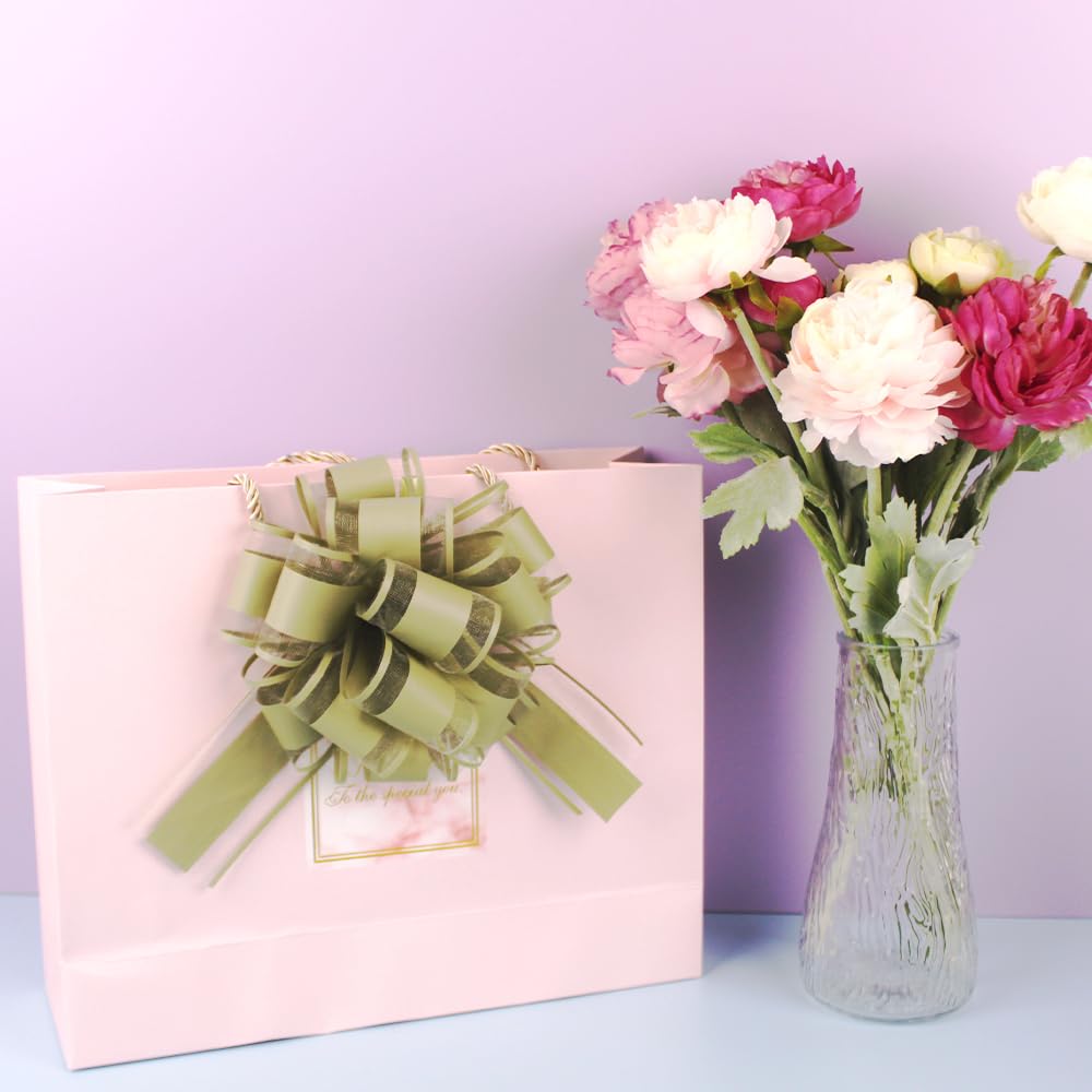 6 PCS Large Pull Bows,Bow for Gift Wrapping,6 inches,Christmas Party Birthday Gift Wedding Ribbon Bows for Wrapping Boxes or Flower Decorations, Valentine's Day Gift Decorations