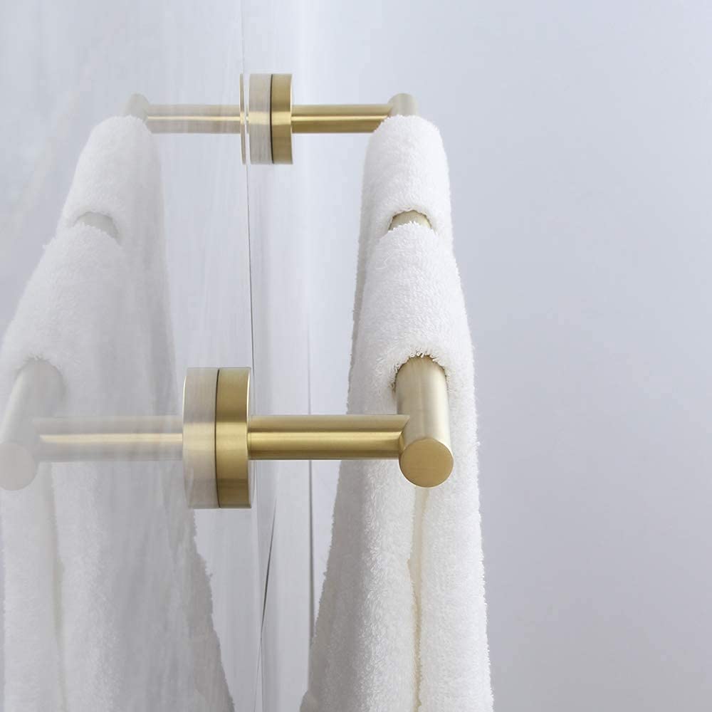 Cilee 2 Pieces Matte Black Bathroom Towel Bar, 24 Inch Double Towel Racks,Bathroom Towel Holder Towel Hanger for Bathroom Stainless Steel Wall Mount