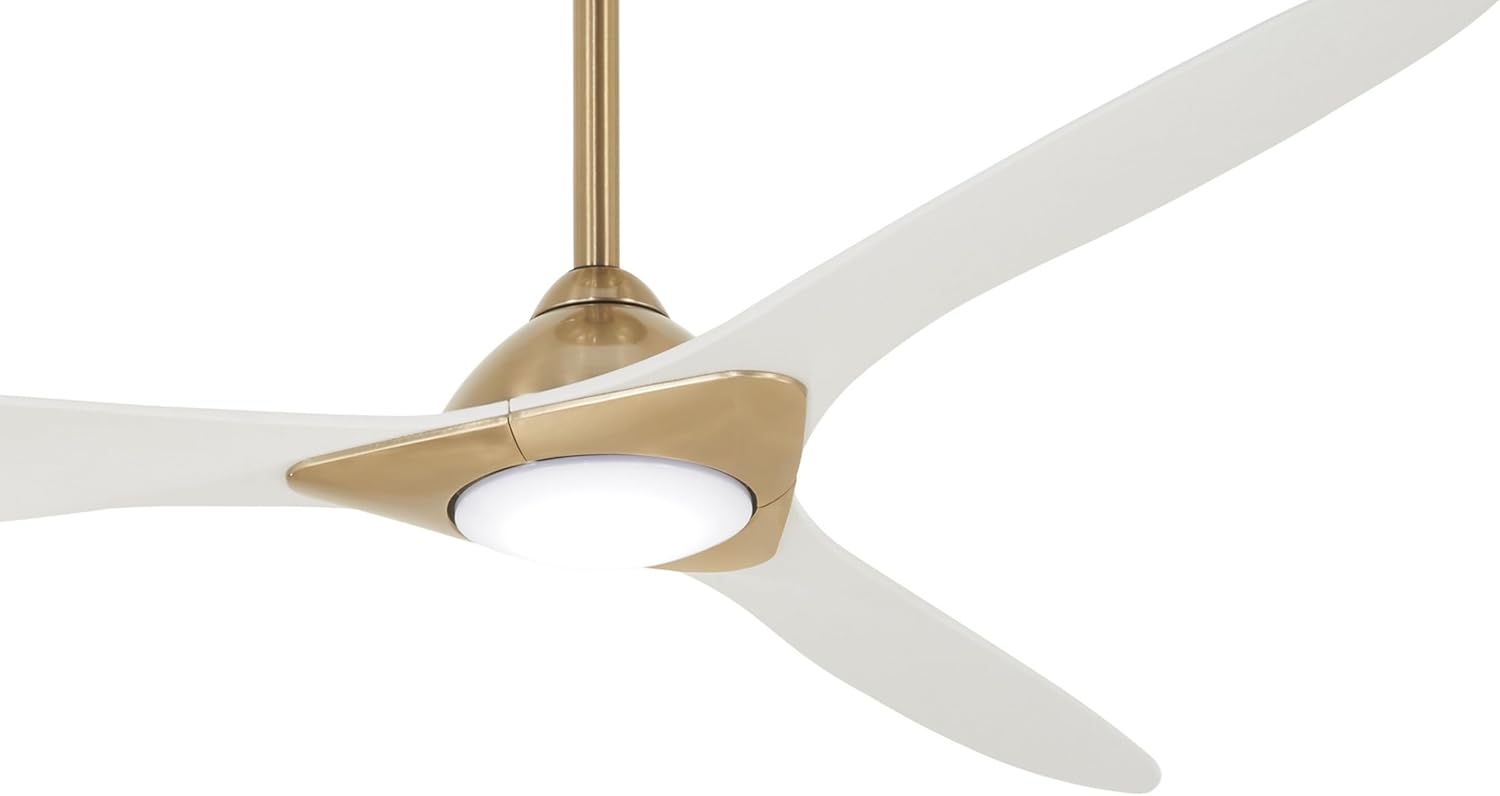 MINKA-AIRE F868L-SBR/WHF Ceiling Fan, Soft Brass/Flat White