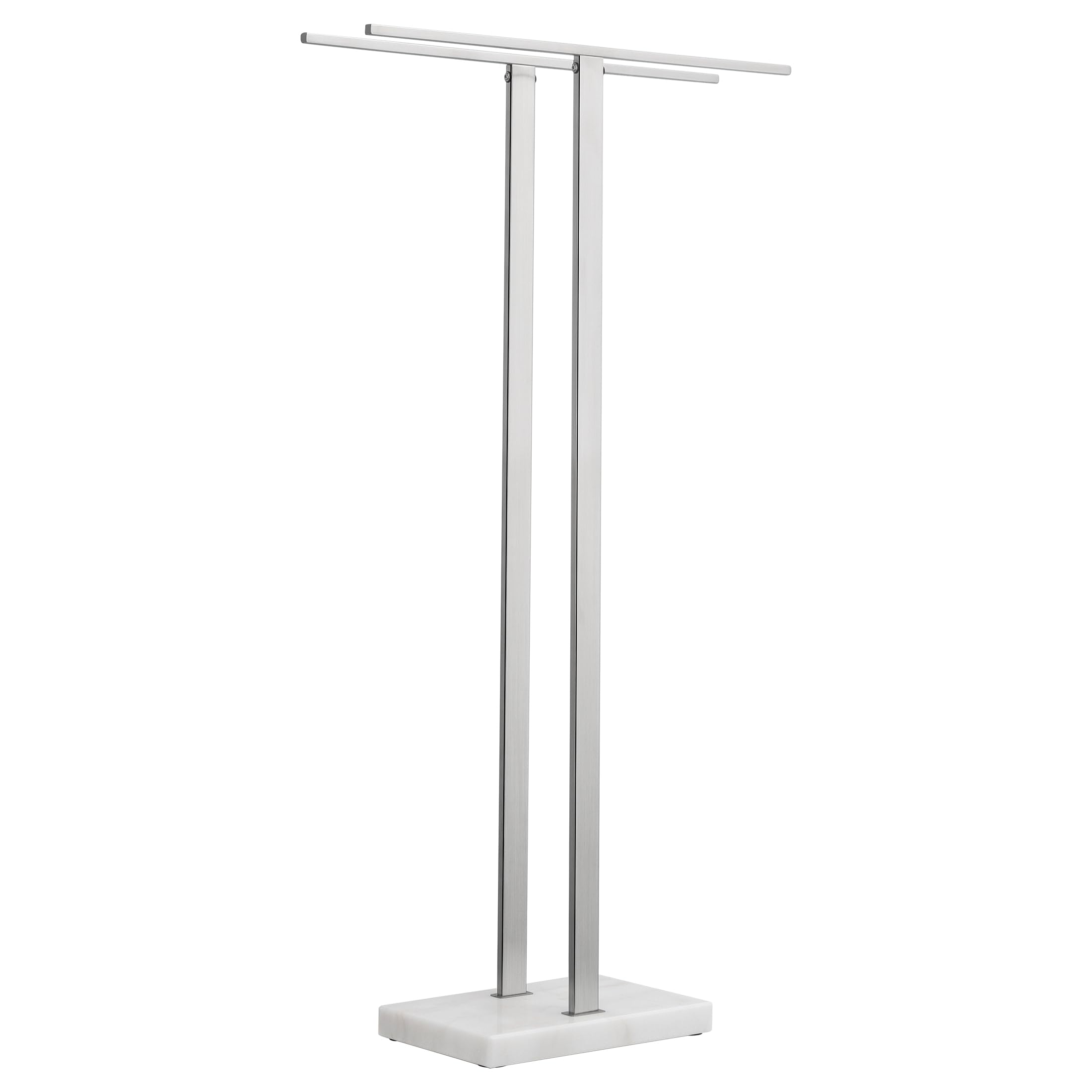 KES Standing Towel Rack with Black Natural Marble Base, 2-Tier Towel Rack Stand for Bathroom Floor, Bath Towel Holder Fits Bath Towel & Hand Towel,18/8 Stainless Steel, BTH217-BBK