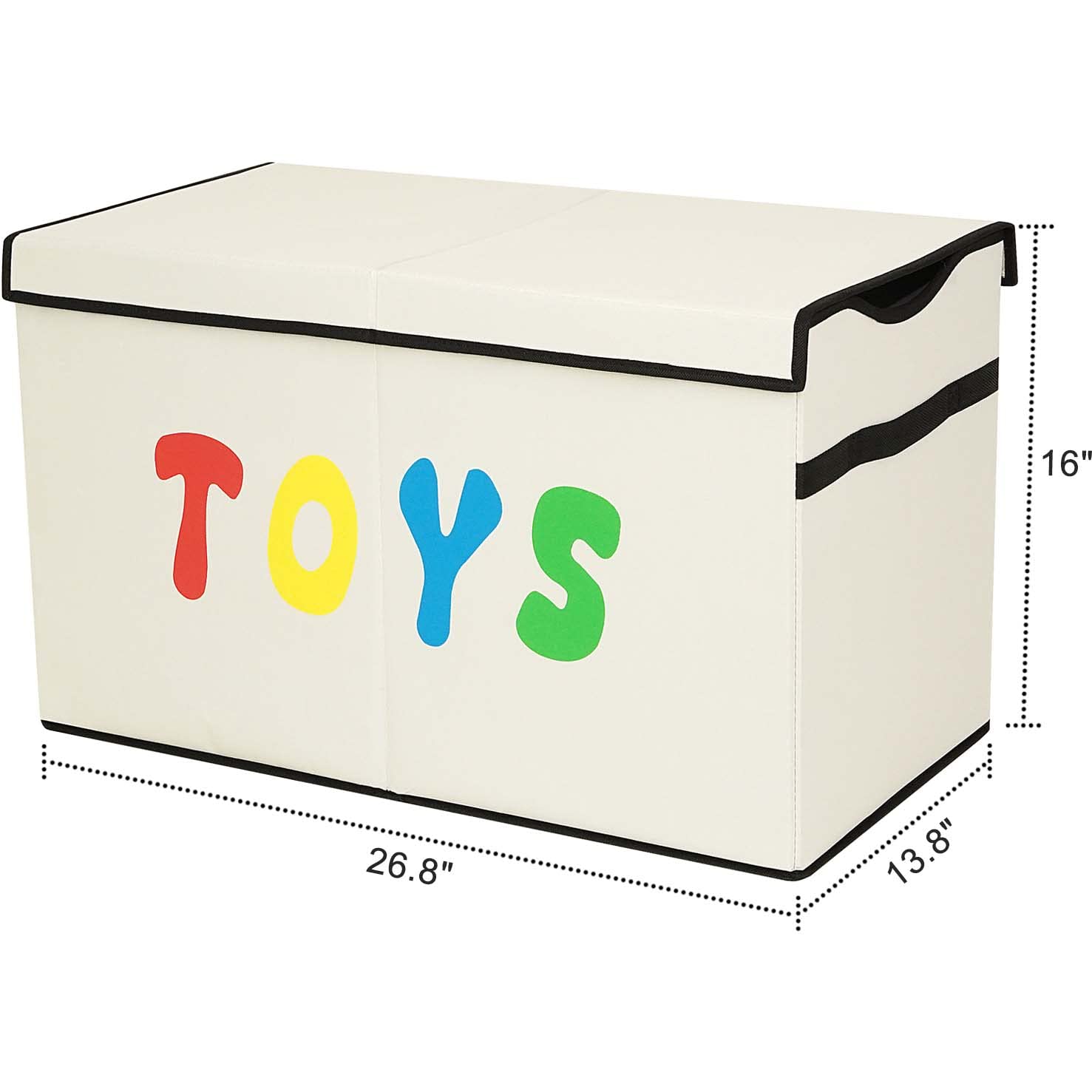 YOLOXO Toy Box Chest, Collapsible Sturdy Storage Bins with Lids, Extra Large Kids Toy Storage Organizer Boxes Bins Baskets for Kids, Boys, Girls, Nursery Room, Playroom, Closet (BLACK)