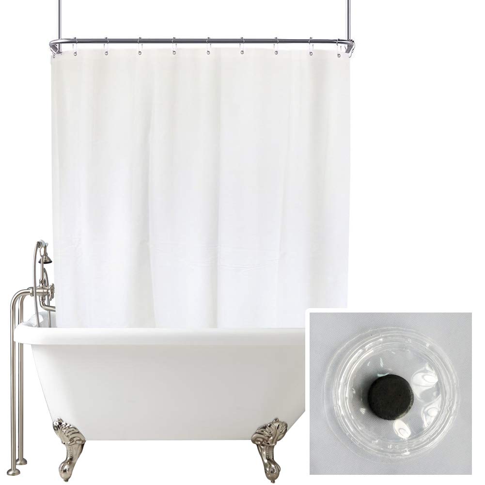 YISURE Clawfoot Tub Clear Short Length 60 Inch Shower Curtain Liner, 180x60 Inch Extra Wide 360 Shower Curtain PEVA Waterproof Wrap Around Bath Tub Curtain