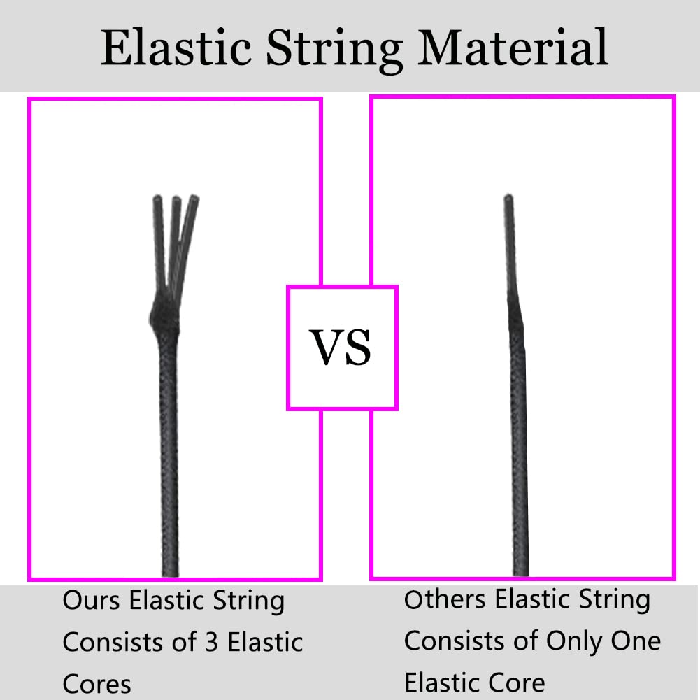 LUSTEMBER Elastic String for Bracelets, 1 mm x 110 Yards Sturdy Stretchy Elastic Cord for Jewelry Making, Necklaces, Beading - Black