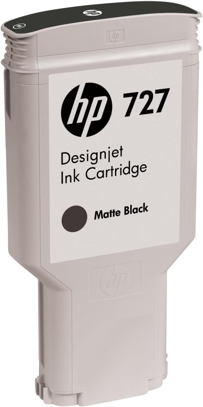 HP 727 Matte Black High-Yield Ink Cartridge, C1Q12A
