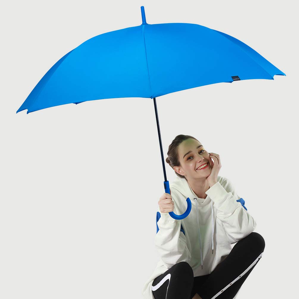 RUMBRELLA UV Stick Umbrella Auto Open UPF 50+ with J Hook Handle 51IN