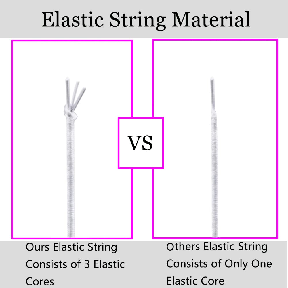 LUSTEMBER Elastic String for Bracelets, 1 mm x 110 Yards Sturdy Stretchy Elastic Cord for Jewelry Making, Necklaces, Beading - Black