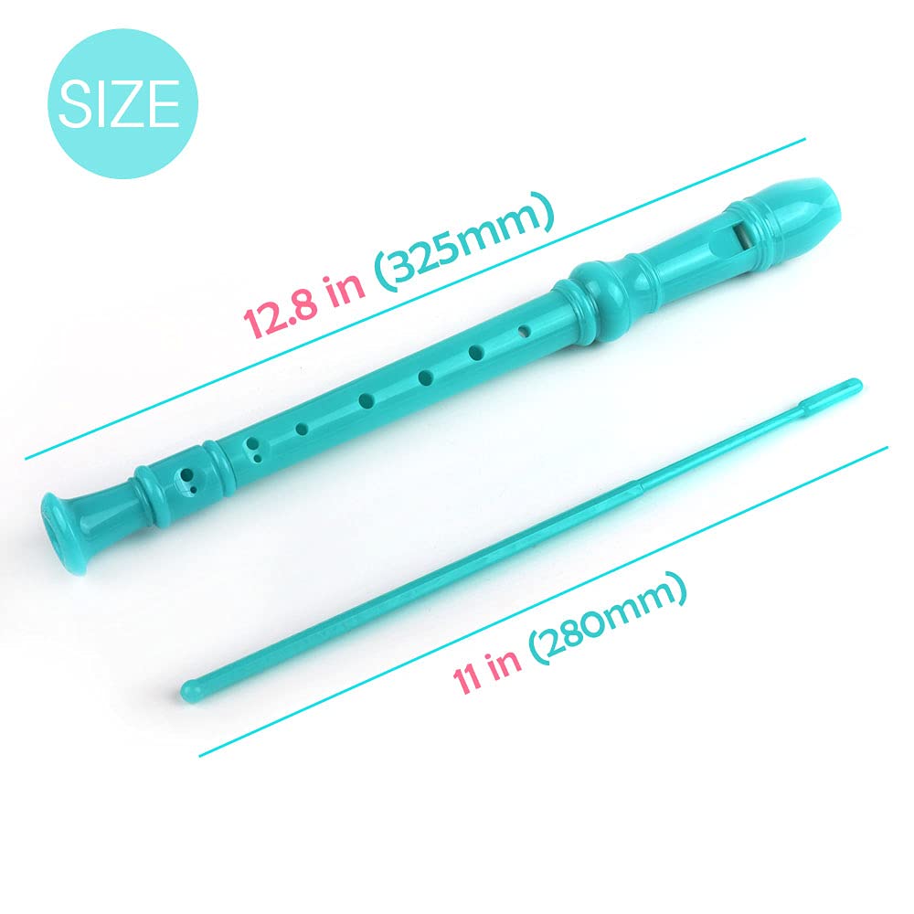 Mr.Power Maple Wooden Soprano Recorder, C Key German Style Fingering 8 Holes 2 Piece School-Approved Musical Instrument Pupil Student Educational (Wood Color)