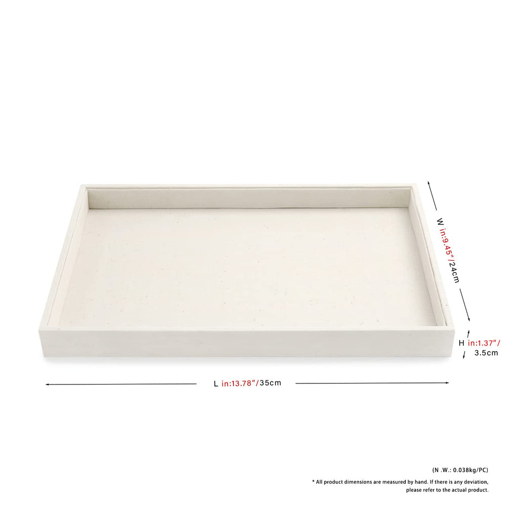 Oirlv linen Jewelry Display Trays Stackable Necklace Bracelet Ring Showcase Display Empty Plate(Pack of 1)
