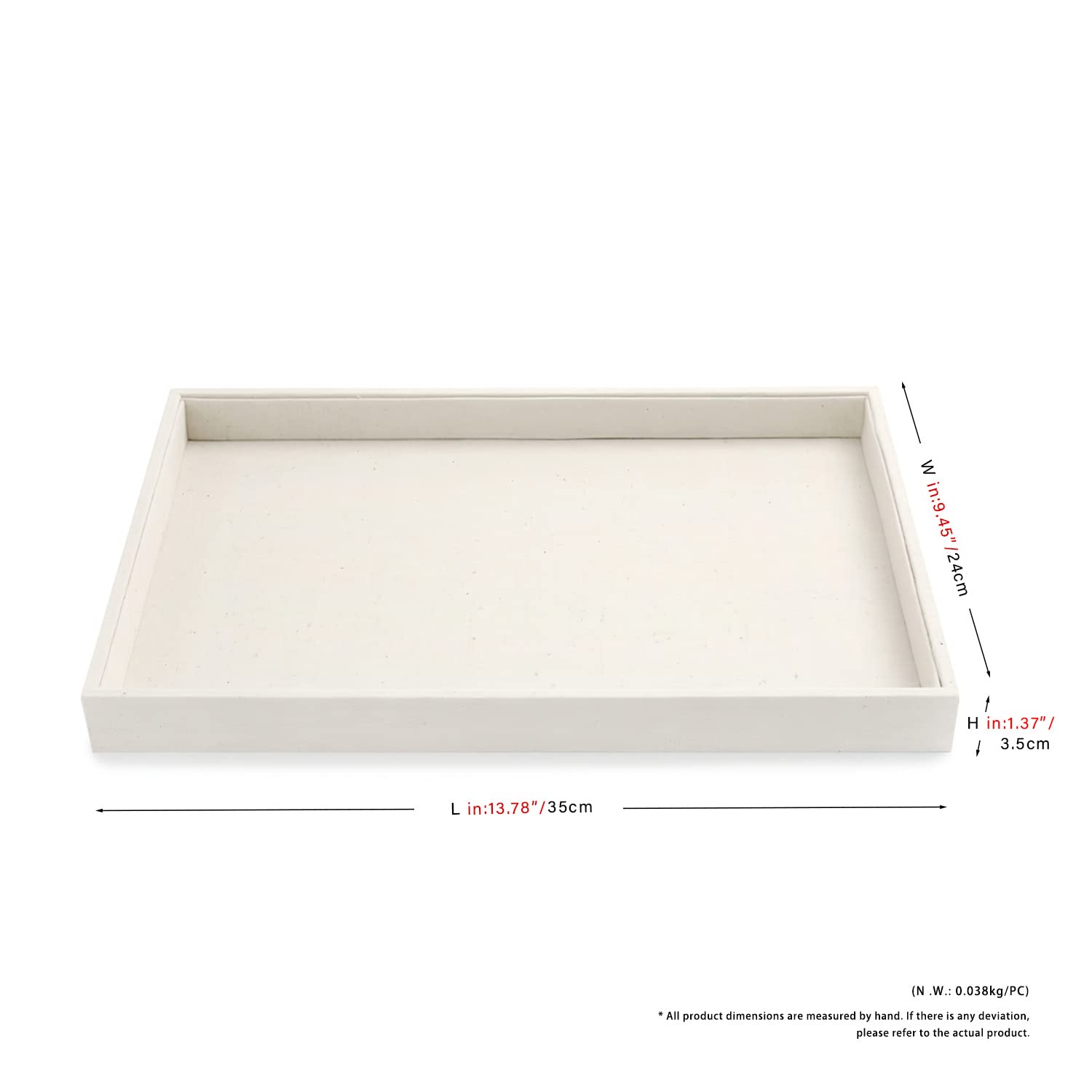 Oirlv linen Jewelry Display Trays Stackable Necklace Bracelet Ring Showcase Display Empty Plate(Pack of 1)