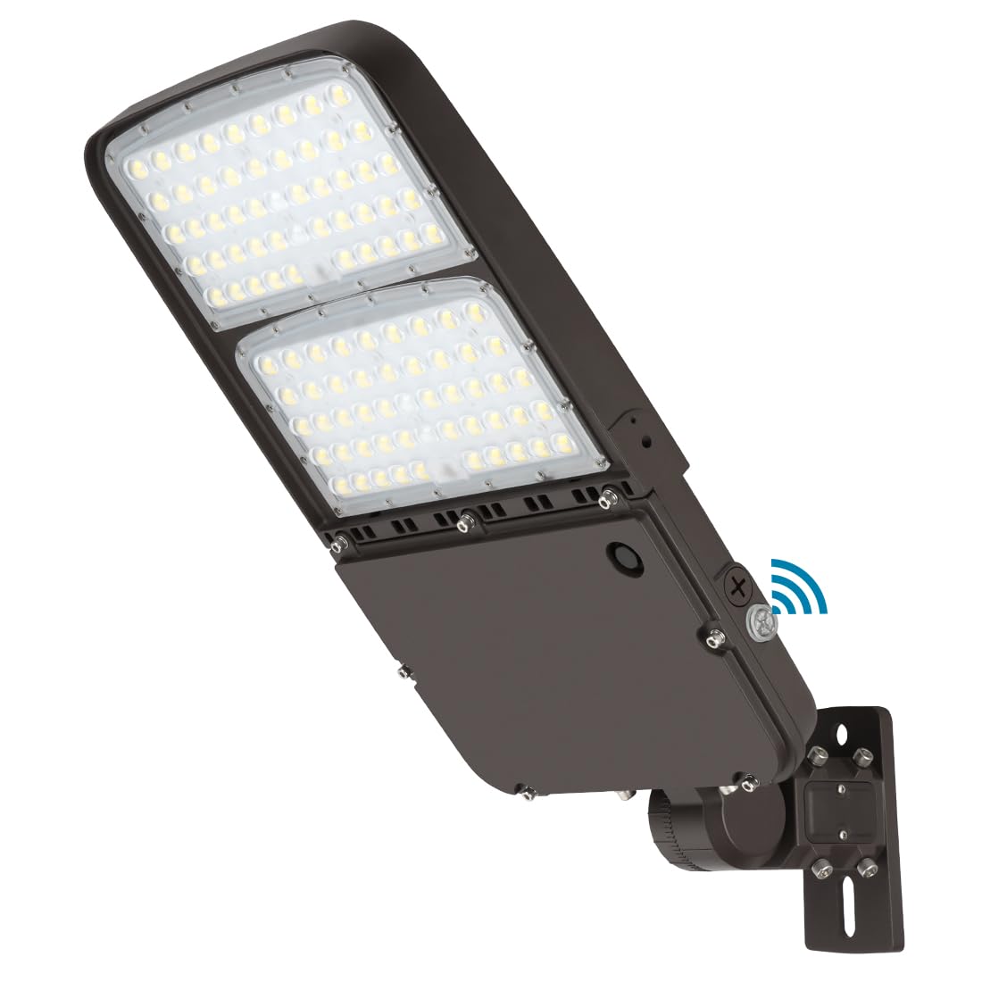 150W LED Parking Lot Light with Photocell, Outdoor Dimmable LED Pole Lights with Slip Fitter & Arm Mount in 1, 22500LM 5000K 100-277V IP65, 150W/100W/80W Power Tunable, ETL
